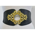 TRENDY FASHION GOLD BUCKLE WIDE CINCH CEINTURE ELASTIQUE CEINTURE